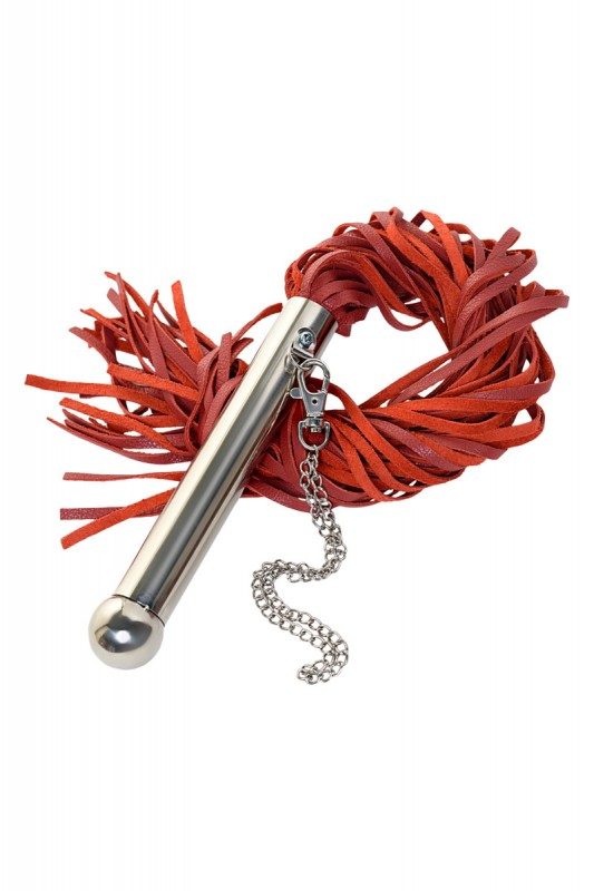 Плеть-многохвостка "Theatre" кожа, красная 