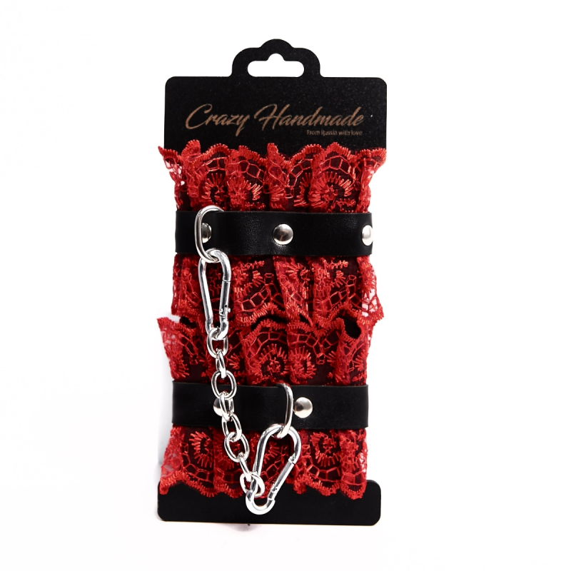 Оковы "Crazy Handmade" красное кружево 